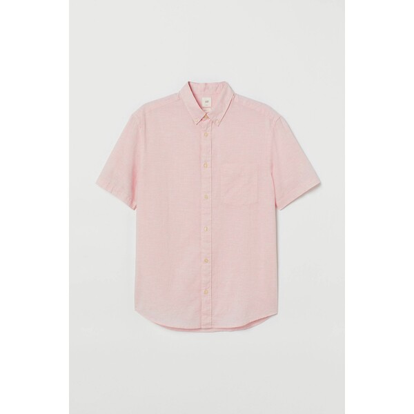 H&M Bawełniana koszula Regular Fit 0715610017 Różowy melanż