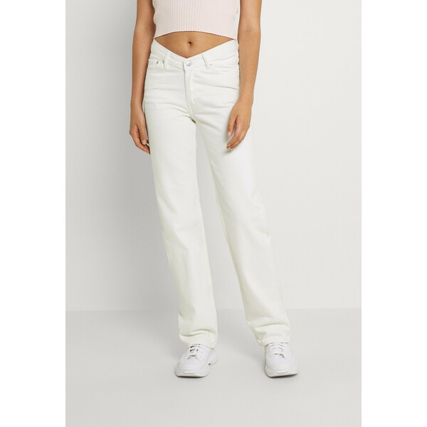 Weekday TWIN TROUSERS Jeansy Straight Leg white WEB21N03G