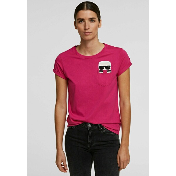 KARL LAGERFELD T-shirt z nadrukiem pink K4821D08D