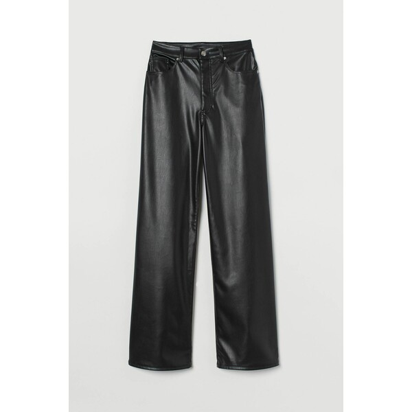 H&M Spodnie z imitacji skóry 0931523001 Czarny