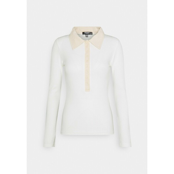 Missguided Tall CONTRAST COLLAR AND PLACKET Koszulka polo ivory MIG21D04S