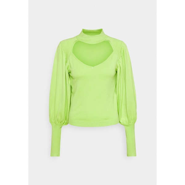 Missguided CUT OUT PUFF SLEEVE Sweter green M0Q21E0H6