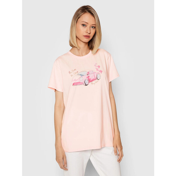 PLNY LALA T-Shirt You Drive Me Crazy Classic PL-KO-CL-00274 Różowy Regular Fit