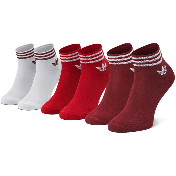 adidas Zestaw 3 par niskich skarpet unisex Trefoil Ankle Socks 3 Pairs GN3085 r.OS Biały