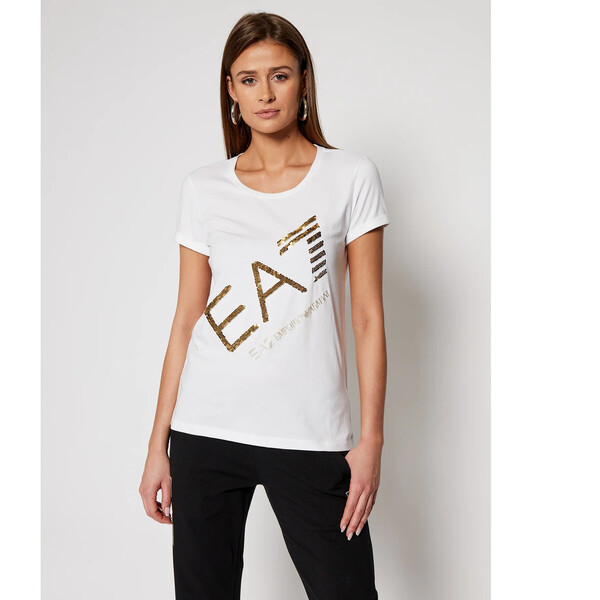 EA7 Emporio Armani T-Shirt 3KTT28 TJ12Z 1100 Biały Regular Fit