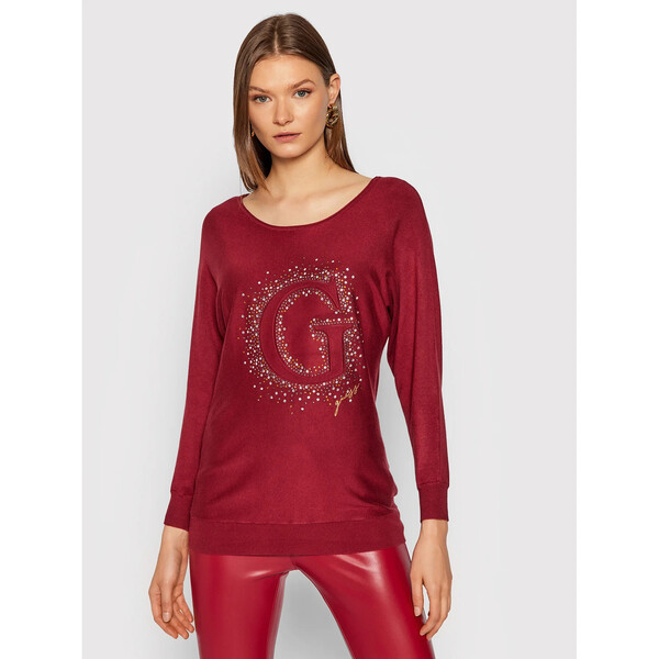 Guess Sweter Abby W1BR09 Z2NQ0 Bordowy Regular Fit
