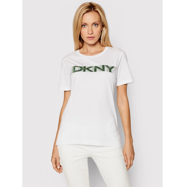 DKNY T-Shirt P0FATCNA Biały Regular Fit