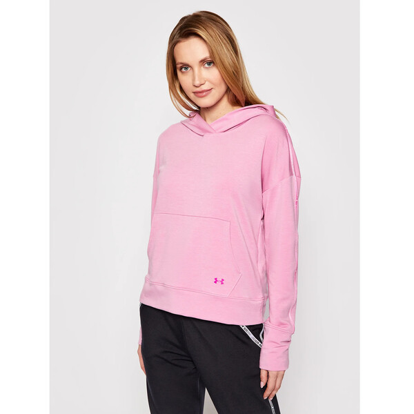 Under Armour Bluza Rival Terry Taped Różowy Loose Fit