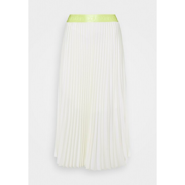Calvin Klein SUNRAY PLEAT TWO TONE MIDI SKIRT Spódnica plisowana white 6CA21B01G