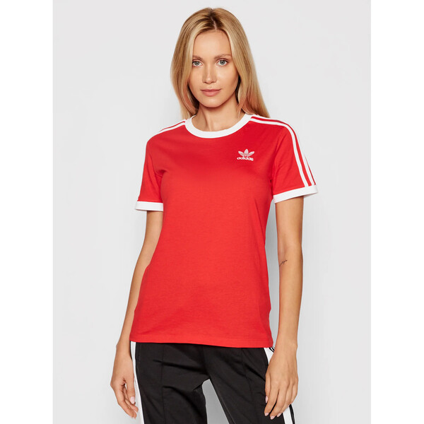adidas T-Shirt Adicolor Classics 3-Stripes H33575 Czerwony Regular Fit