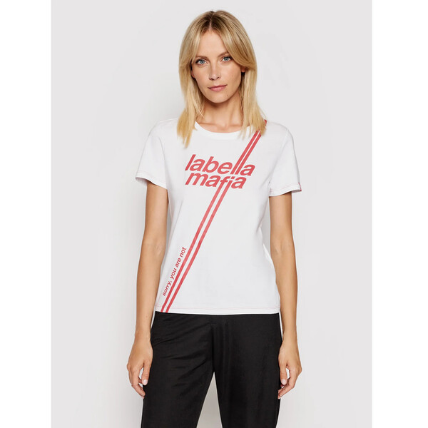 LaBellaMafia T-Shirt 20302 Biały Slim Fit