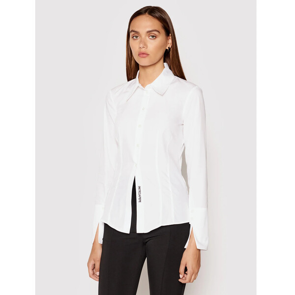 Patrizia Pepe Koszula 8C0465/AB01-W103 Biały Slim Fit