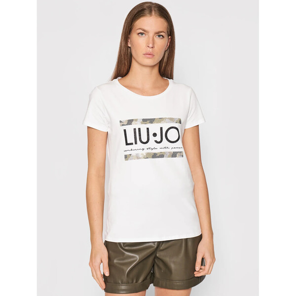 Liu Jo Sport T-Shirt TF1219 J5972 Biały Regular Fit