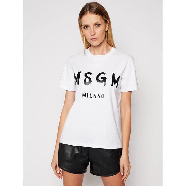 MSGM T-Shirt 3041MDM60 217298 Biały Regular Fit