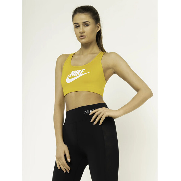 Nike Biustonosz top Classic Swoosh Futura 899370 Żółty