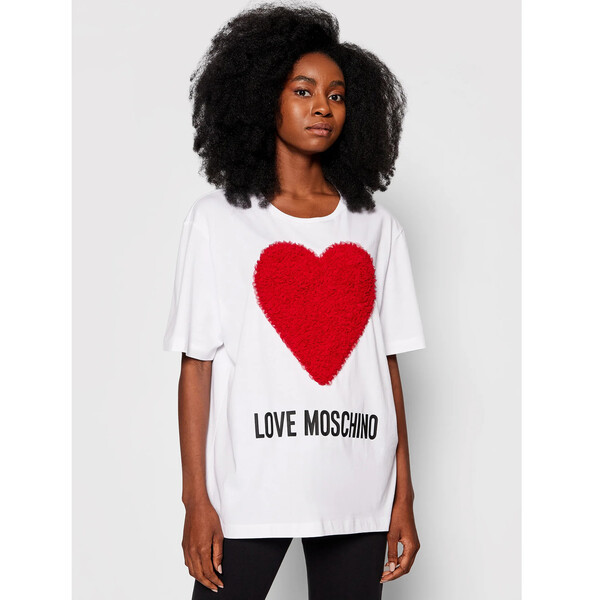 LOVE MOSCHINO T-Shirt W4F8742M 3517 Biały Regular Fit