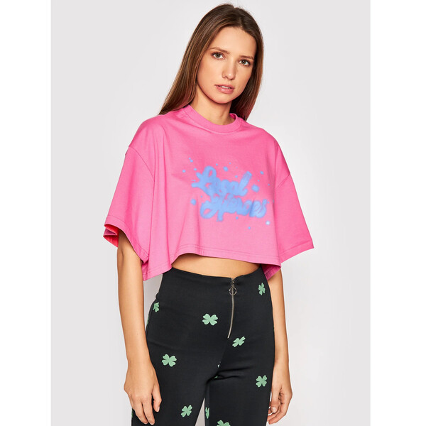 Local Heroes T-Shirt Airbrush AW21T0013 Różowy Cropped