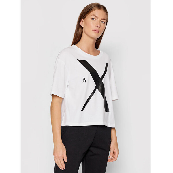 Armani Exchange T-Shirt 6KYTAF YJ8QZ 1000 Biały Relaxed Fit