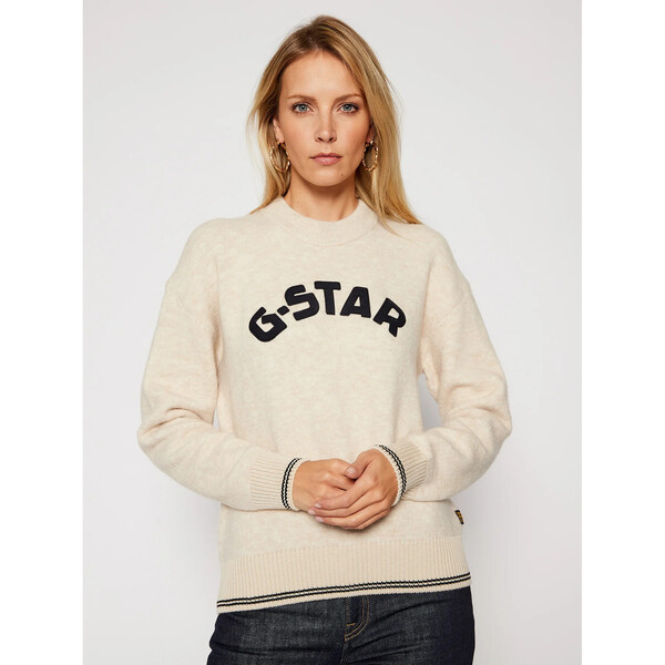 G-Star Raw Sweter College D17750-C459-1603 Beżowy Loose Fit