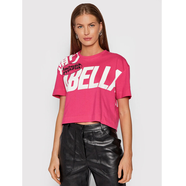 LaBellaMafia T-Shirt 21778 Różowy Cropped Fit