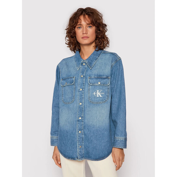 Calvin Klein Jeans Koszula jeansowa J20J216491 Niebieski Oversize