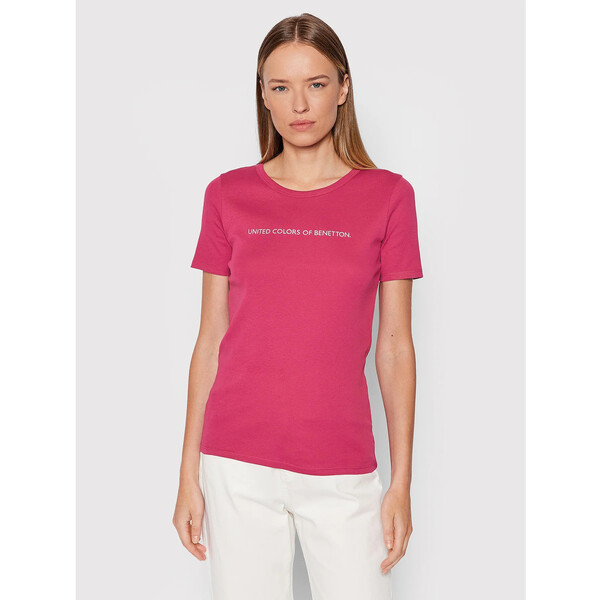 United Colors Of Benetton T-Shirt 3GA2E16A2 Różowy Regular Fit