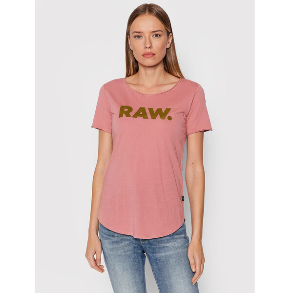 G-Star Raw T-Shirt Graphic D19950-4107-3479 Różowy Slim Fit