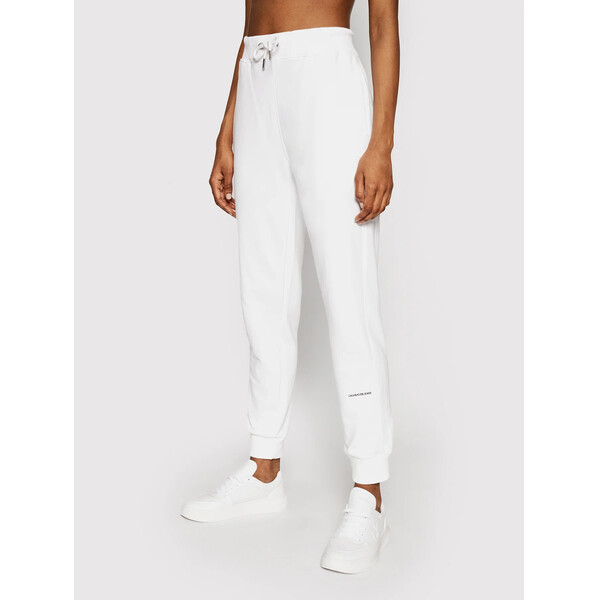 Calvin Klein Jeans Spodnie dresowe J20J215518 Biały Regular Fit