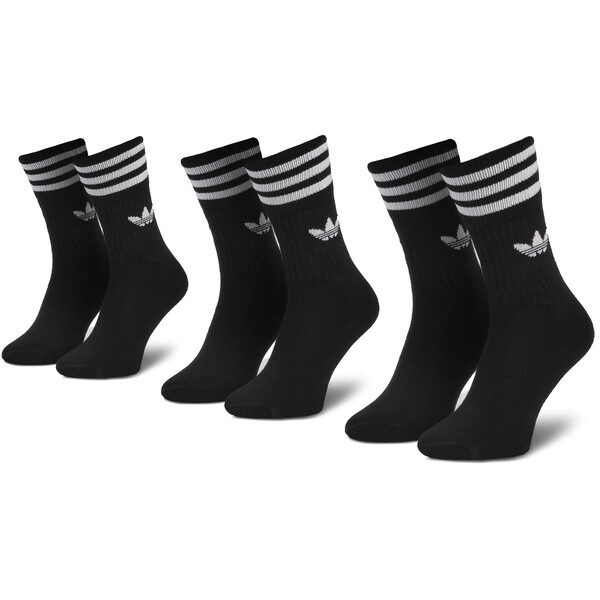 adidas Zestaw 3 par wysokich skarpet unisex Solid Crew Sock S21490 Czarny