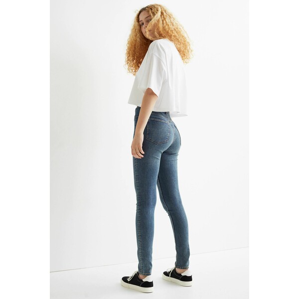 H&M Super Skinny High Jeans 0992197002 Ciemnoniebieski denim