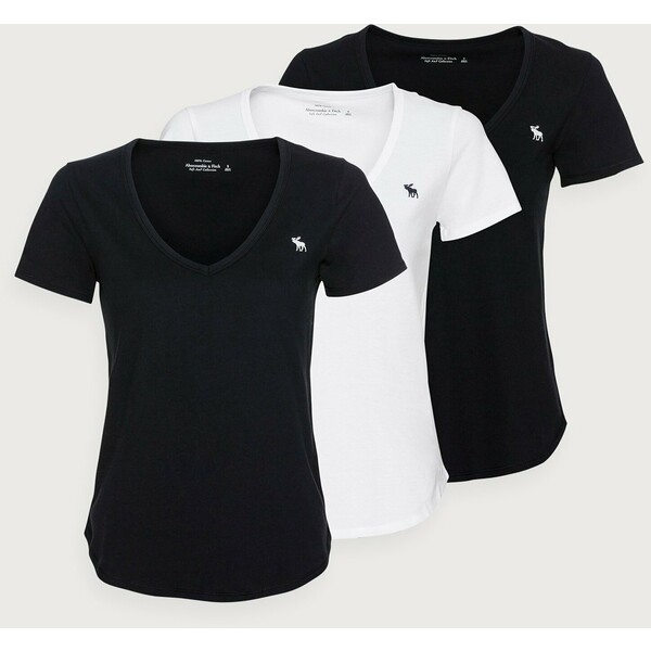 Abercrombie & Fitch WHOLESALE 3 PACK T-shirt basic black/black/ white A0F21D0IA