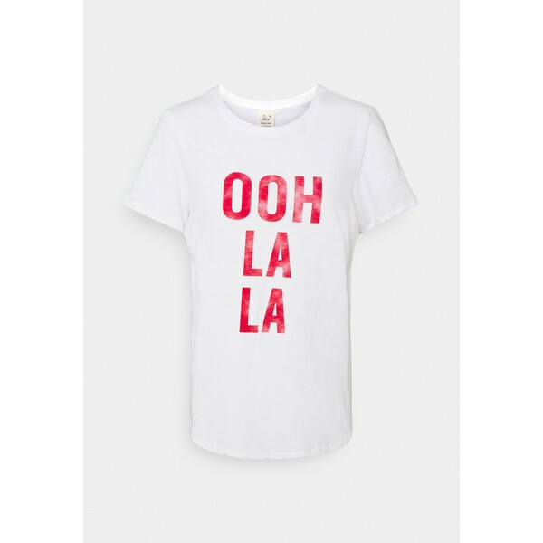 Cinq à Sept OOH LA LA TEE T-shirt z nadrukiem white/ruby red CIG21D001