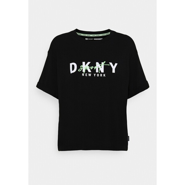 DKNY GRAPHIC SCRIPT LOGO TEE T-shirt z nadrukiem black DK141D01K