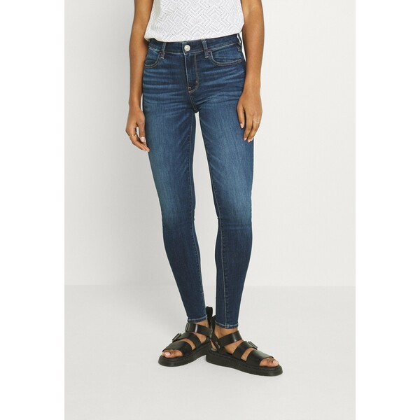 American Eagle HI RISE Jeansy Skinny Fit after midnight AM421N048