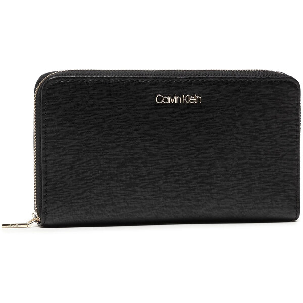 Calvin Klein Duży Portfel Damski Z/A Wallet Xl Saffiano K60K608312 Czarny