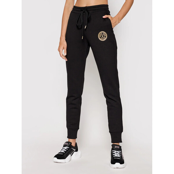 Versace Jeans Couture Spodnie dresowe V-Emblem Foill 71HAAT03 Czarny Regular Fit