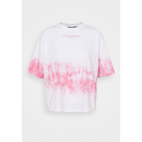 KARL LAGERFELD TIE DYE LOGO T-shirt z nadrukiem pastel pink K4821D07I