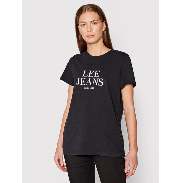 Lee T-Shirt Graphic L41UFE01 Czarny Regular Fit