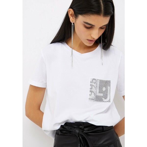 Liu Jo Jeans T-shirt z nadrukiem white L2521D04S