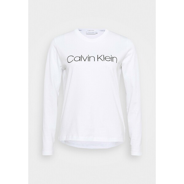 Calvin Klein LOGO LONG SLEEVE Bluzka z długim rękawem bright white 6CA21D04A