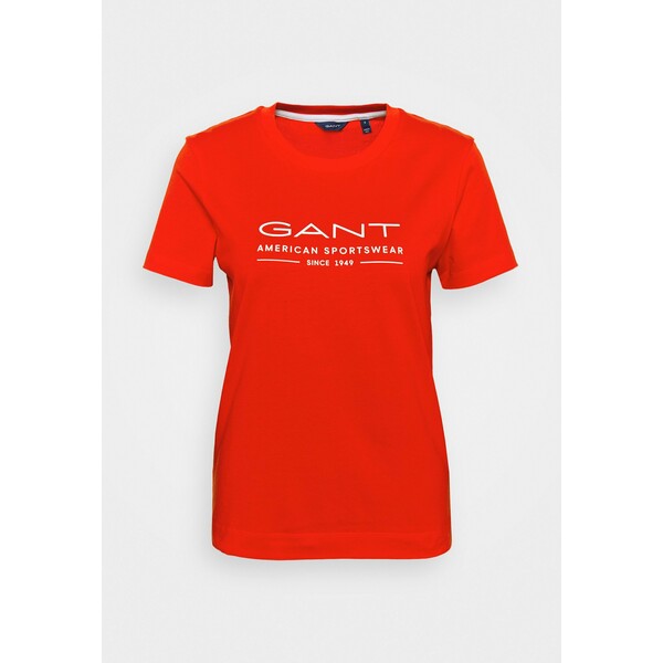 GANT SUMMER T-shirt z nadrukiem lava red GA321D04X