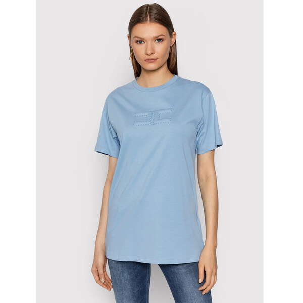 Elisabetta Franchi T-Shirt MA-204-26E2-V140 Niebieski Regular Fit