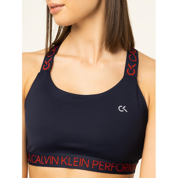 Calvin Klein Performance Biustonosz top Medium Support Bra 00GWH9K169 Granatowy