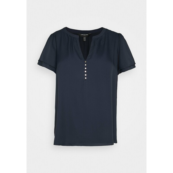 Forever New Curve WOVEN FRONT T-shirt basic navy FOP21E00J