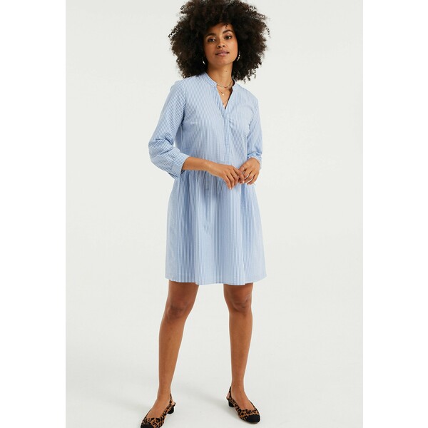 WE Fashion MET STRUCTUUR Sukienka koszulowa light blue WF521C0AP