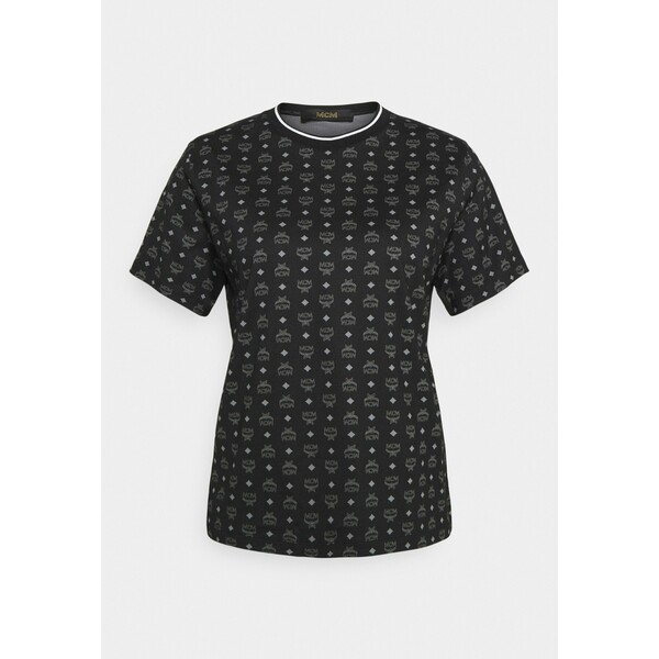MCM VISETOS SHORT SLEEVES TEE T-shirt z nadrukiem black MC121D00A