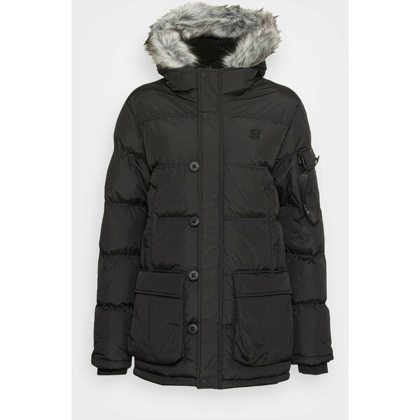 SIKSILK ARCTIC Płaszcz zimowy black SIF22T043-Q11