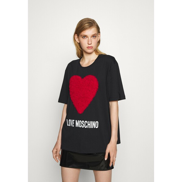 Love Moschino T-shirt z nadrukiem rosso LO921D06M