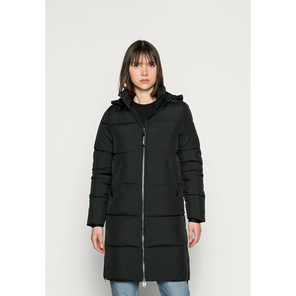 Calvin Klein ELASTIC LOGO SORONA COAT Płaszcz zimowy black 6CA21U028