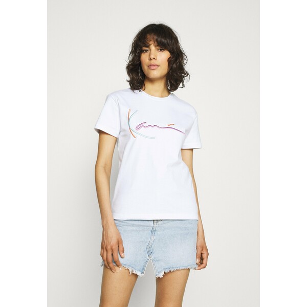 Karl Kani SIGNATURE TEE T-shirt z nadrukiem white KK121D04H